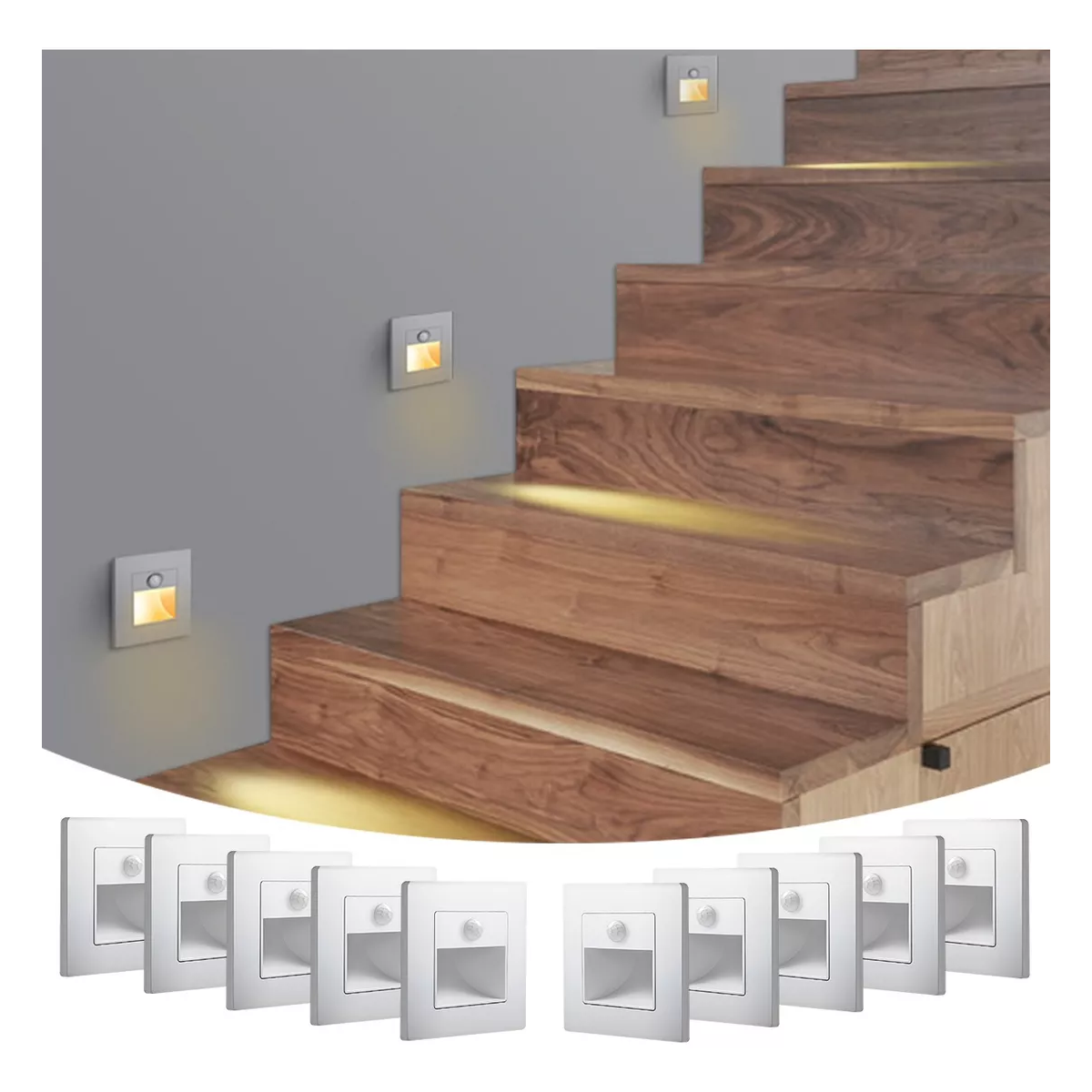 10 Piezas Lámpara Led Empotrable Foco Para Escalera De Par