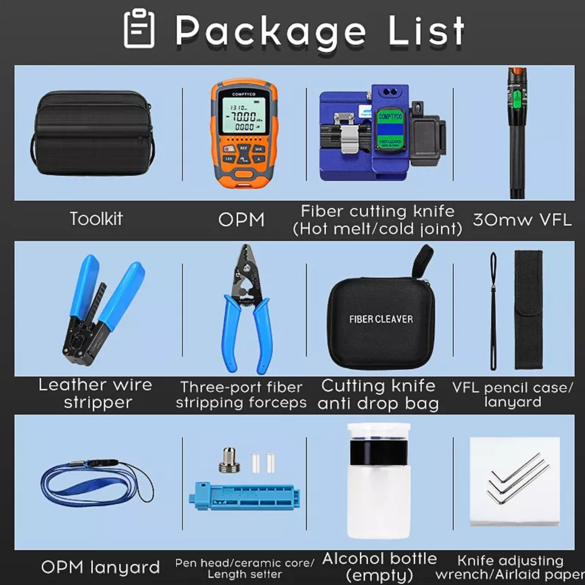 Kit De Medidor De Potencia De Fibra Óptica Comptyco -70+10db