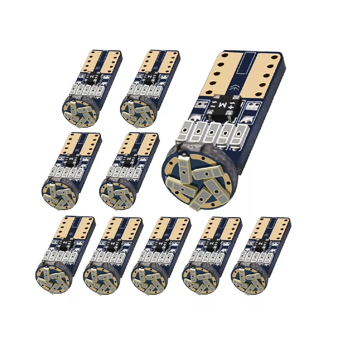 10 Focos Led Pellizco T10 W5w 194 168 2825 192 Azul