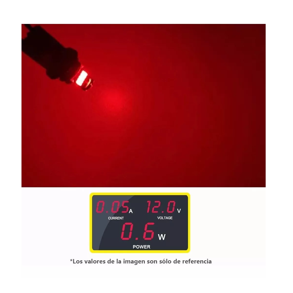 10 Focos Led Pellizco T10 W5w 194 168 2825 192 Rojo