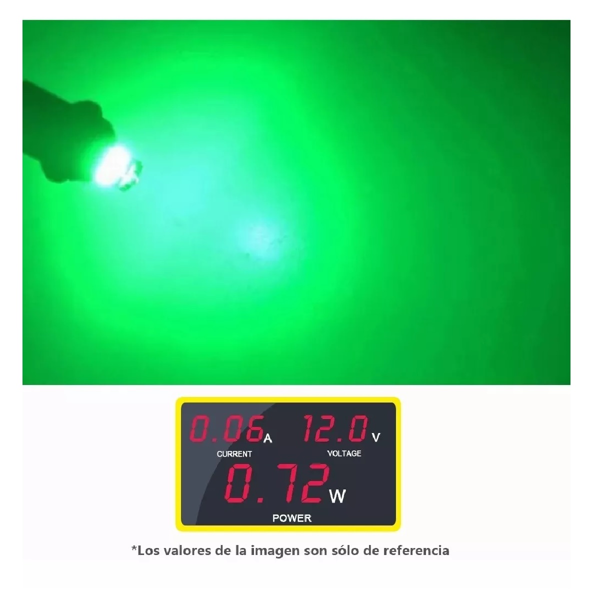 10 Focos Led Pellizco T10 W5w 194 168 2825 192 Verde