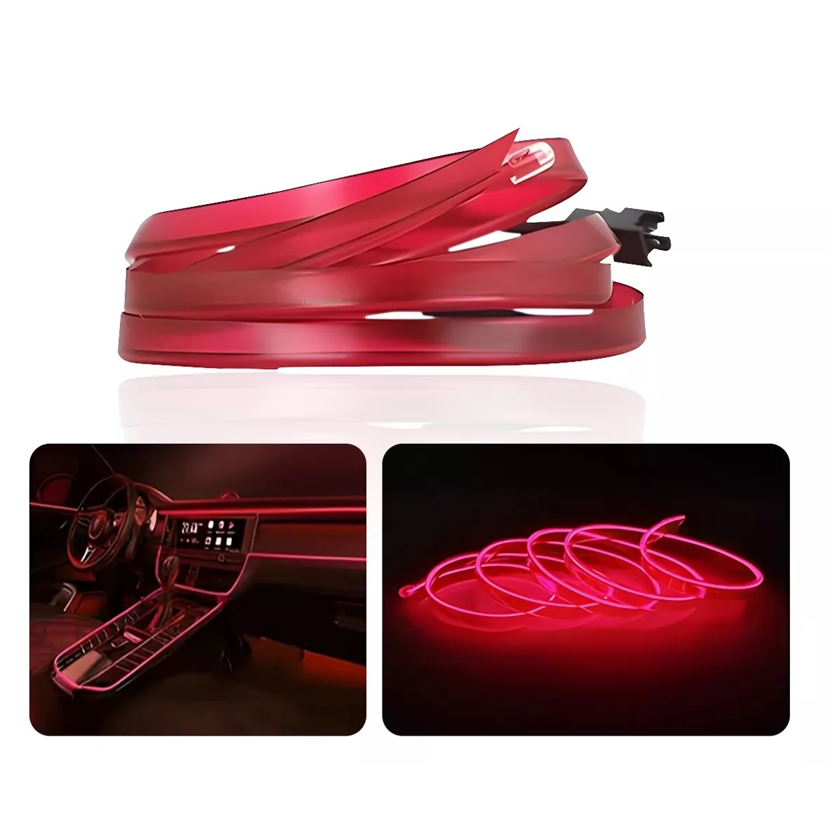 5m Tira Neon Led De Flexible Luz Auto Interior Decorativa Rojo