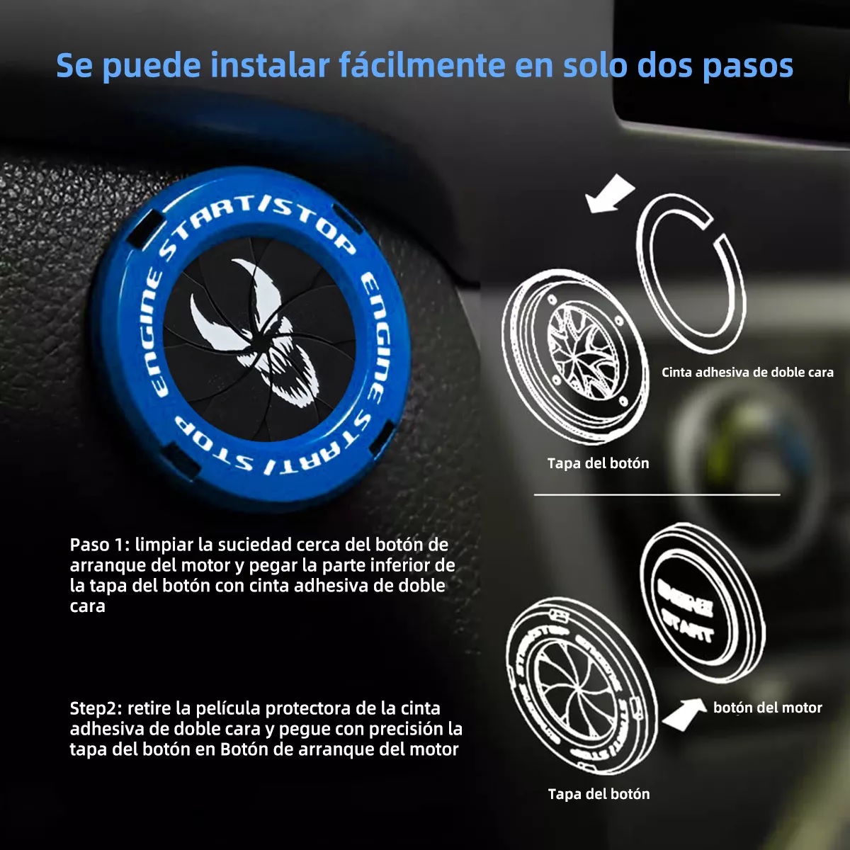 3pz Accesorio Decorativo Encendido Switch Llave Moto Auto azul