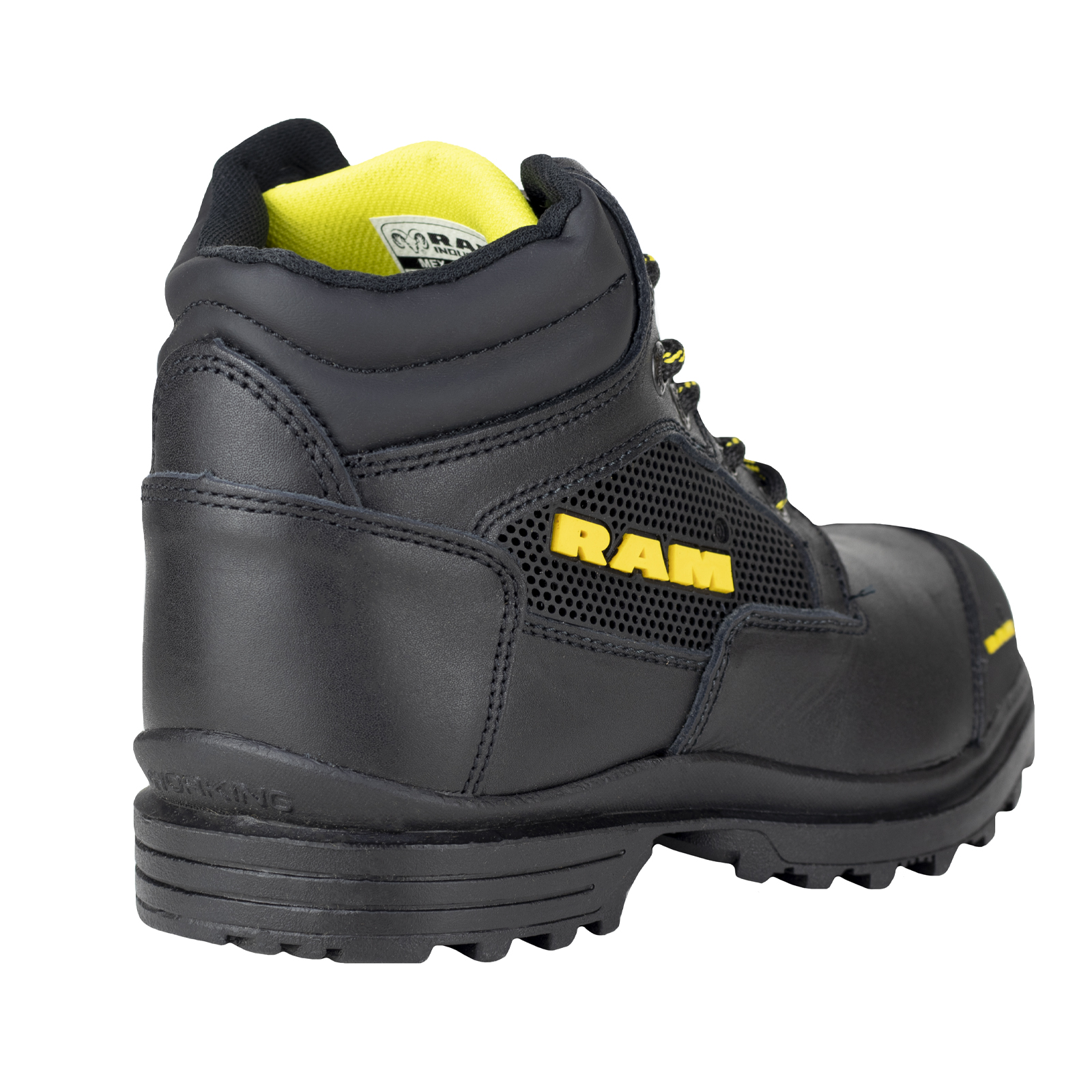 Bota Industriales De Seguridad Ram 9403 Negro Amarillo Casco Acero