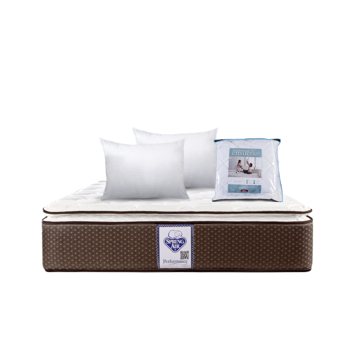 Colchón Spring Air Super Value King Size + 2 Almohada + 1 Protector King Size Ensueño.