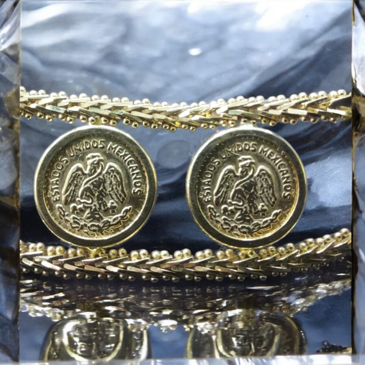 Pulsera Boleada Escudo Mexicano Oro 14k Joyeria M De Leon