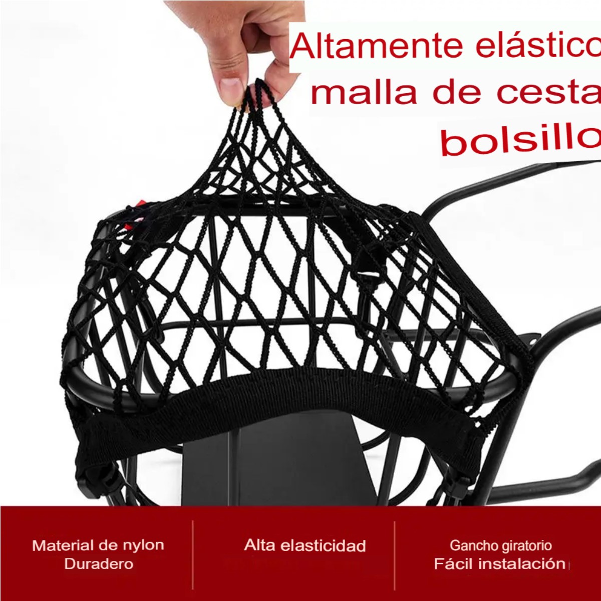Red carga motocicleta accesorio poliéster alta elasticidad 4 ganchos ajustables giratoria 360