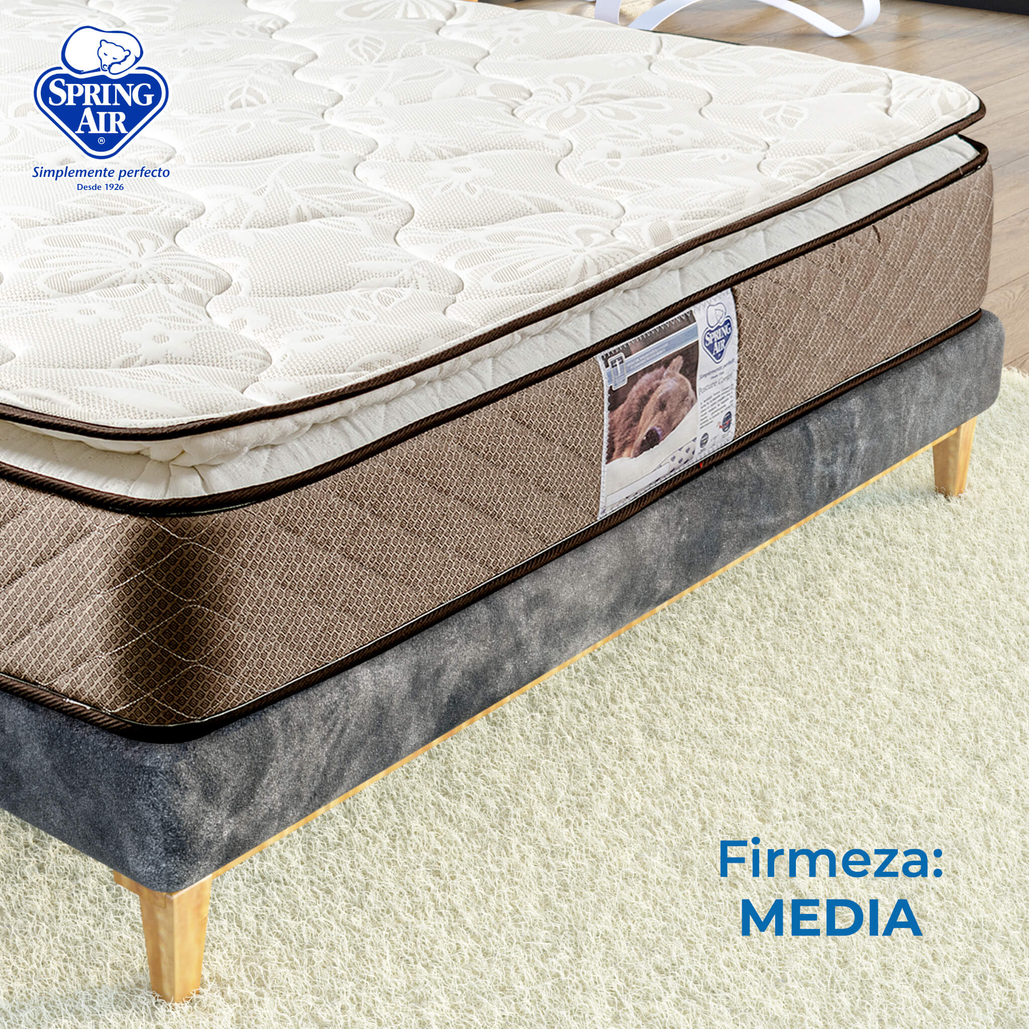 Spring Air Colchon Individual Berkeley Cama Con Máximo Soporte y Confort Ortopédico de Firmeza Media 
