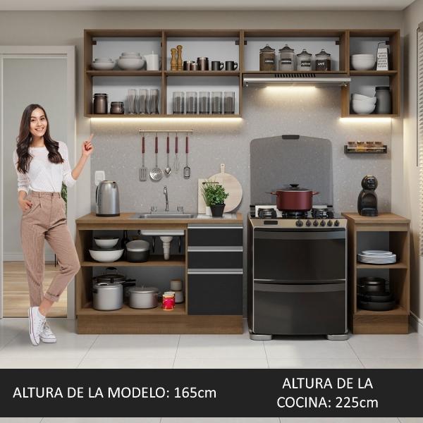 Cocina Integral Completa Madesa Glamy 240cm Con Tarja MN
