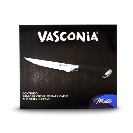 Juego de Cuchillos Vasconia 4023879, 6 Piezas Master de Acero Inoxidable C/Mango Soft Touch ENDY1
