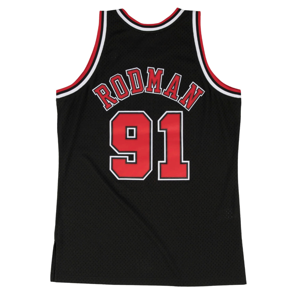 Jersey Mitchell & Ness Bulls Dennis Rodman Negro "MEDIANA" JEL18120