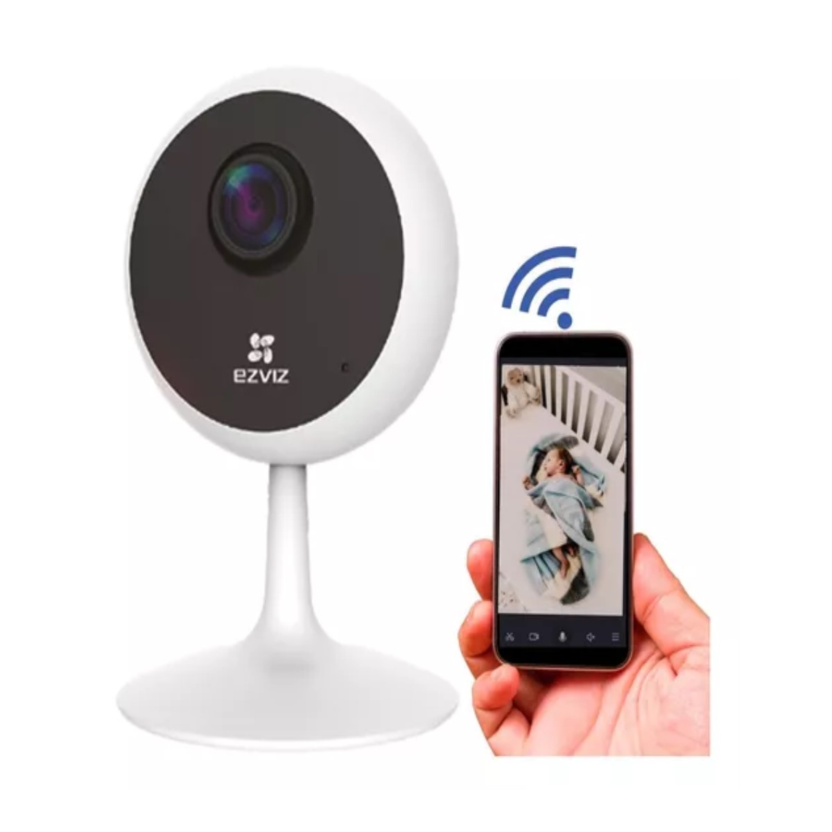 Ezviz Cámara Seguridad IP Smart WiFi Domo IR Interiores C1C Inalámbrico 1920x1080 Pixeles Día Noche