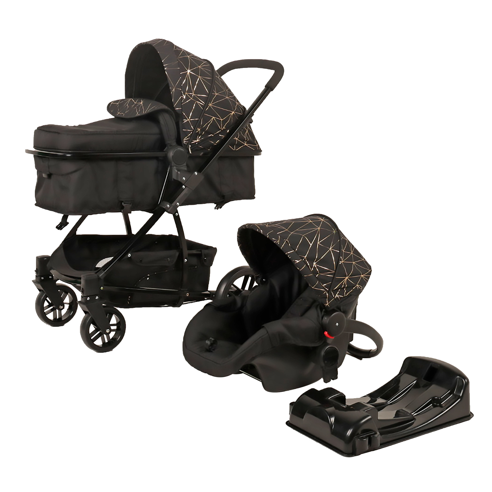 Carriola De Paseo D'bebé Lulú Travel System Sistema De Viaje Color Negro