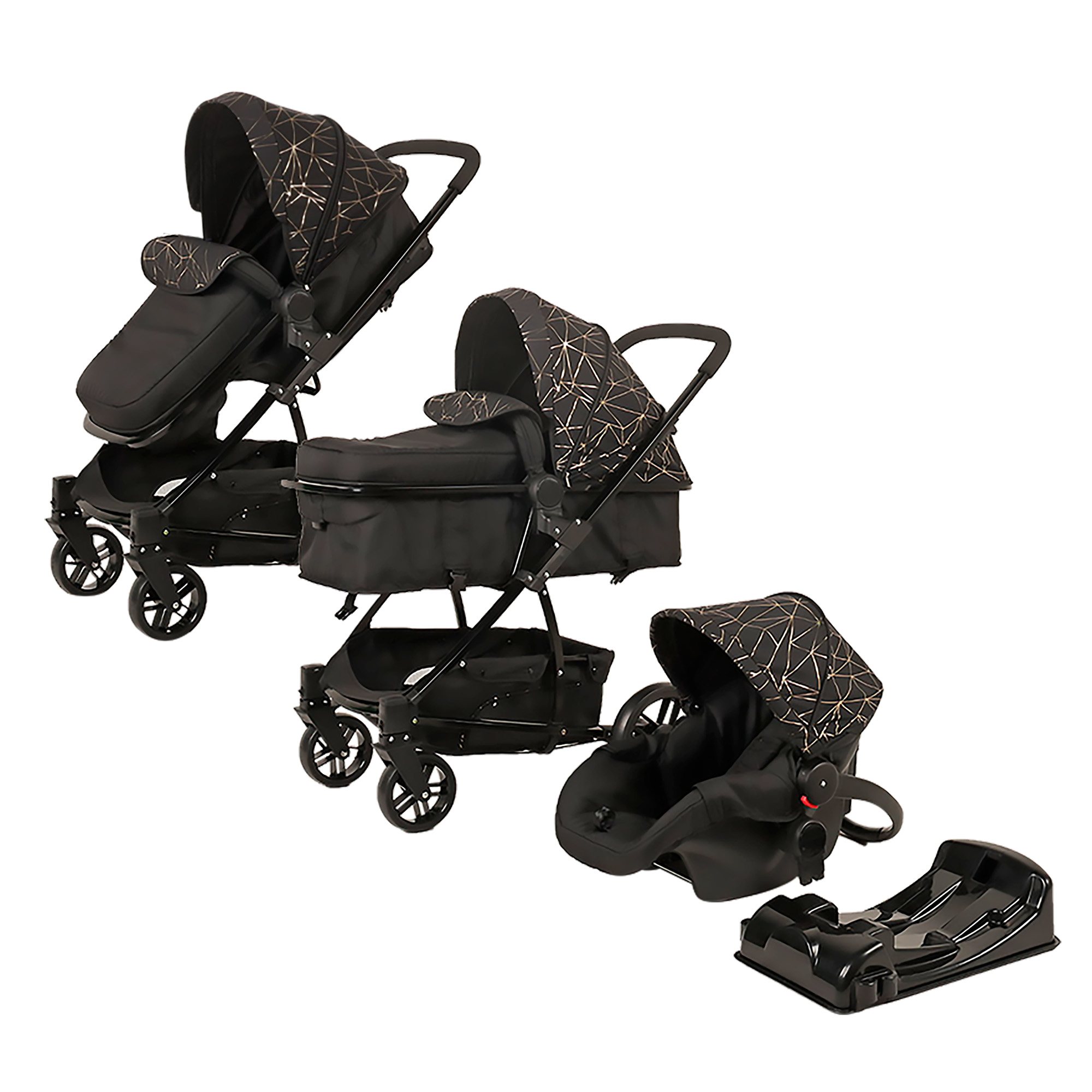 Carriola De Paseo D'bebé Lulú Travel System Sistema De Viaje Color Negro