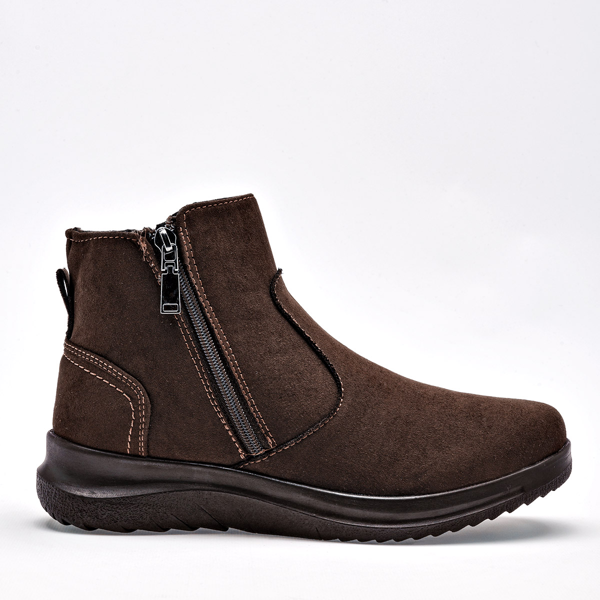 Bon Wild Shoes Botin Casual Gamuza Mujer Plataforma 4cm Tubo 10cm Color Cafe E9