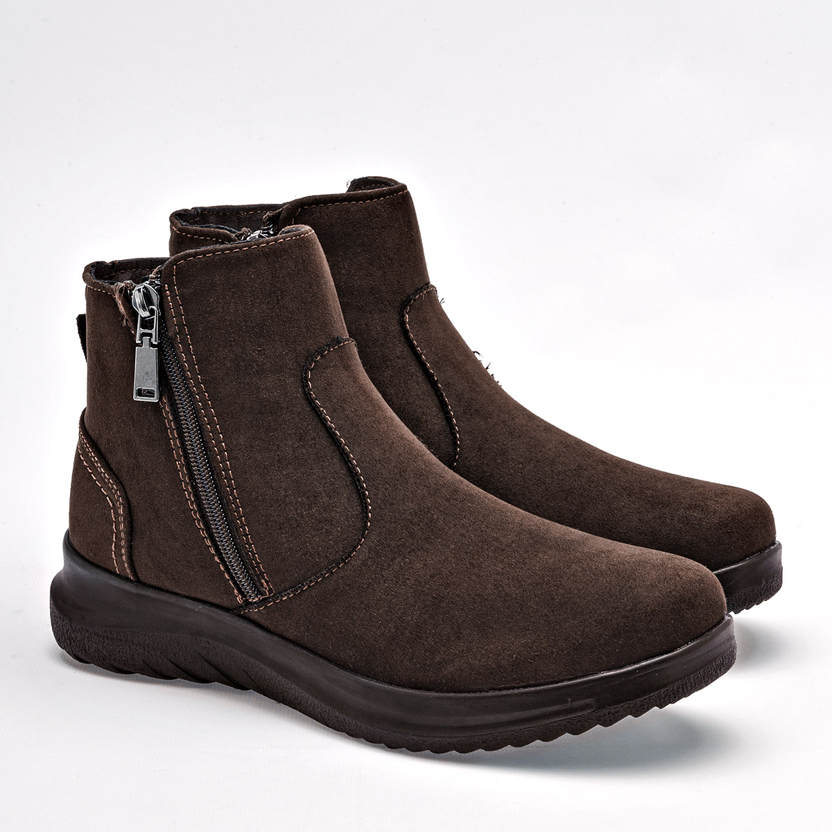 Bon Wild Shoes Botin Casual Gamuza Mujer Plataforma 4cm Tubo 10cm Color Cafe E9