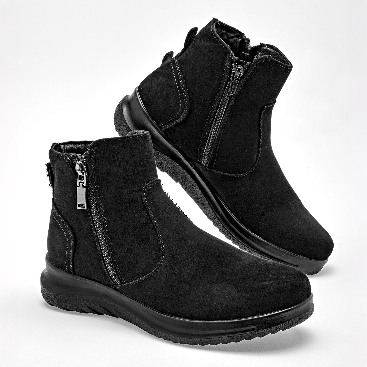 Bon Wild Shoes Botin Casual Gamuza Mujer Plataforma 4cm Tubo 10cm Color Negro E9