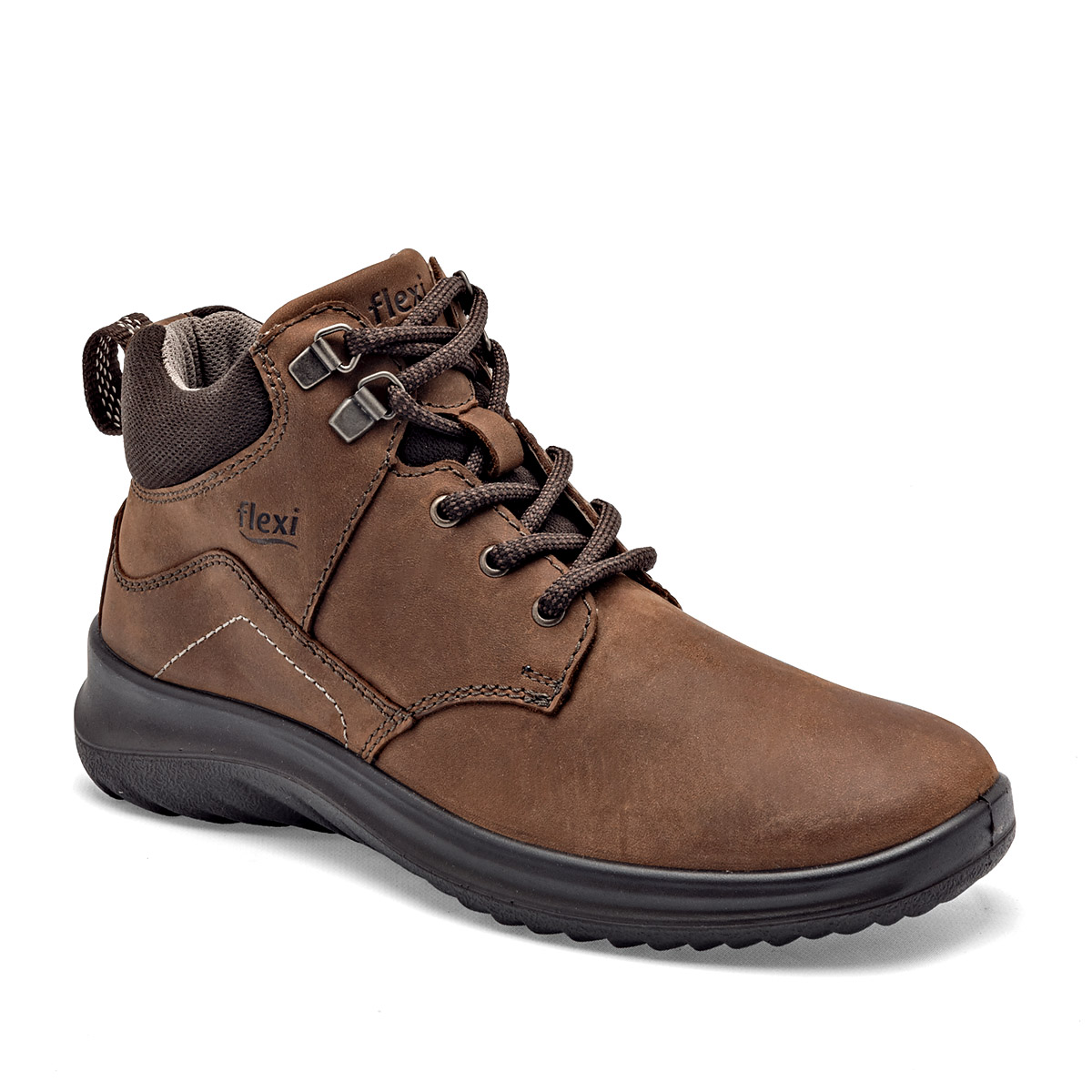 Flexi Botin Casual Piel Mujer Tubo 8cm Color Cafe E9