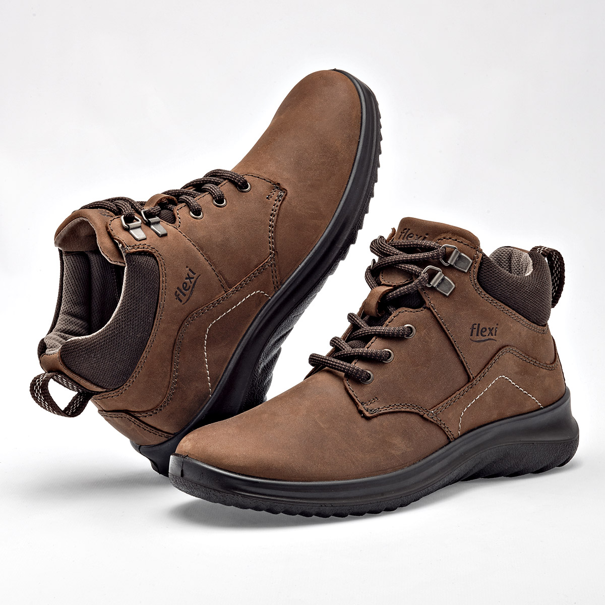 Flexi Botin Casual Piel Mujer Tubo 8cm Color Cafe E9