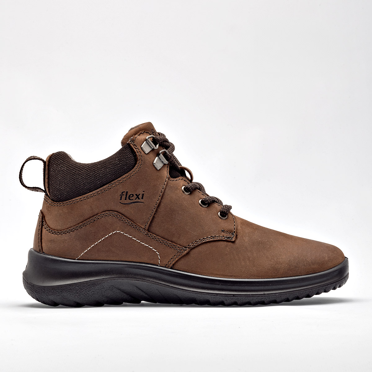 Flexi Botin Casual Piel Mujer Tubo 8cm Color Cafe E9