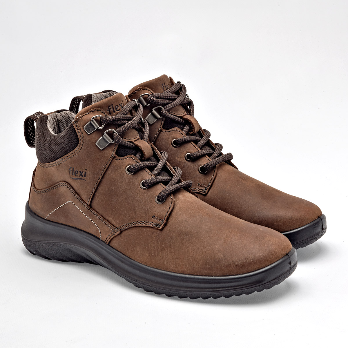 Flexi Botin Casual Piel Mujer Tubo 8cm Color Cafe E9