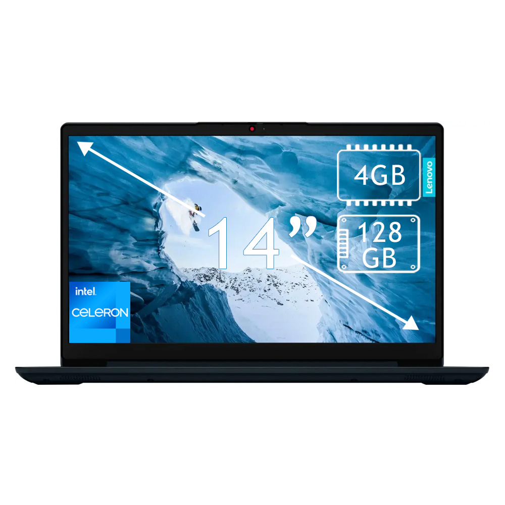 Laptop Lenovo IdeaPad 14" Celeron 128Gb 4Gb Ram Azul 82V6009NUS