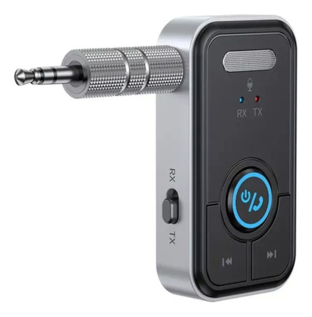 Adaptador Auxiliar Bluetooth Jack 3.5 Aux Para Carros NEGRO GRIS 