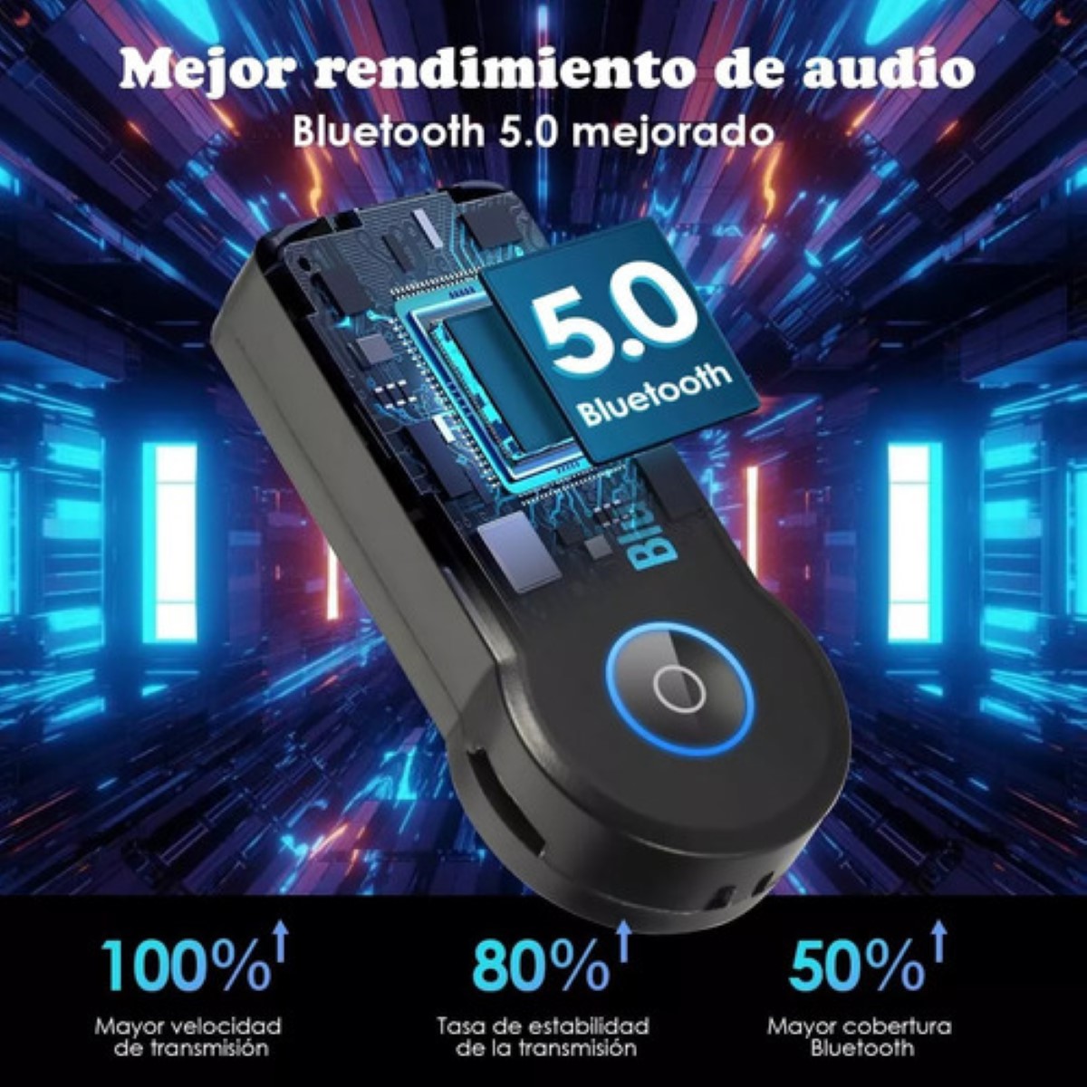 Adaptador Bluetooth 3.5 Jack Manos Libres Para Carros 2 Pcs NEGRO