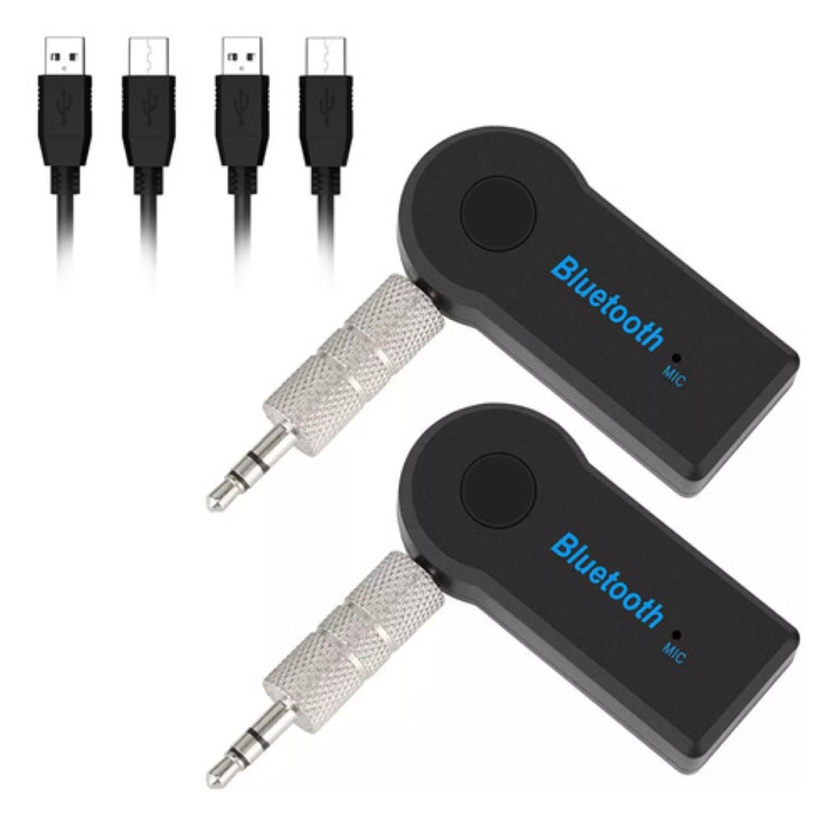 Adaptador Bluetooth 3.5 Jack Manos Libres Para Carros 2 Pcs NEGRO