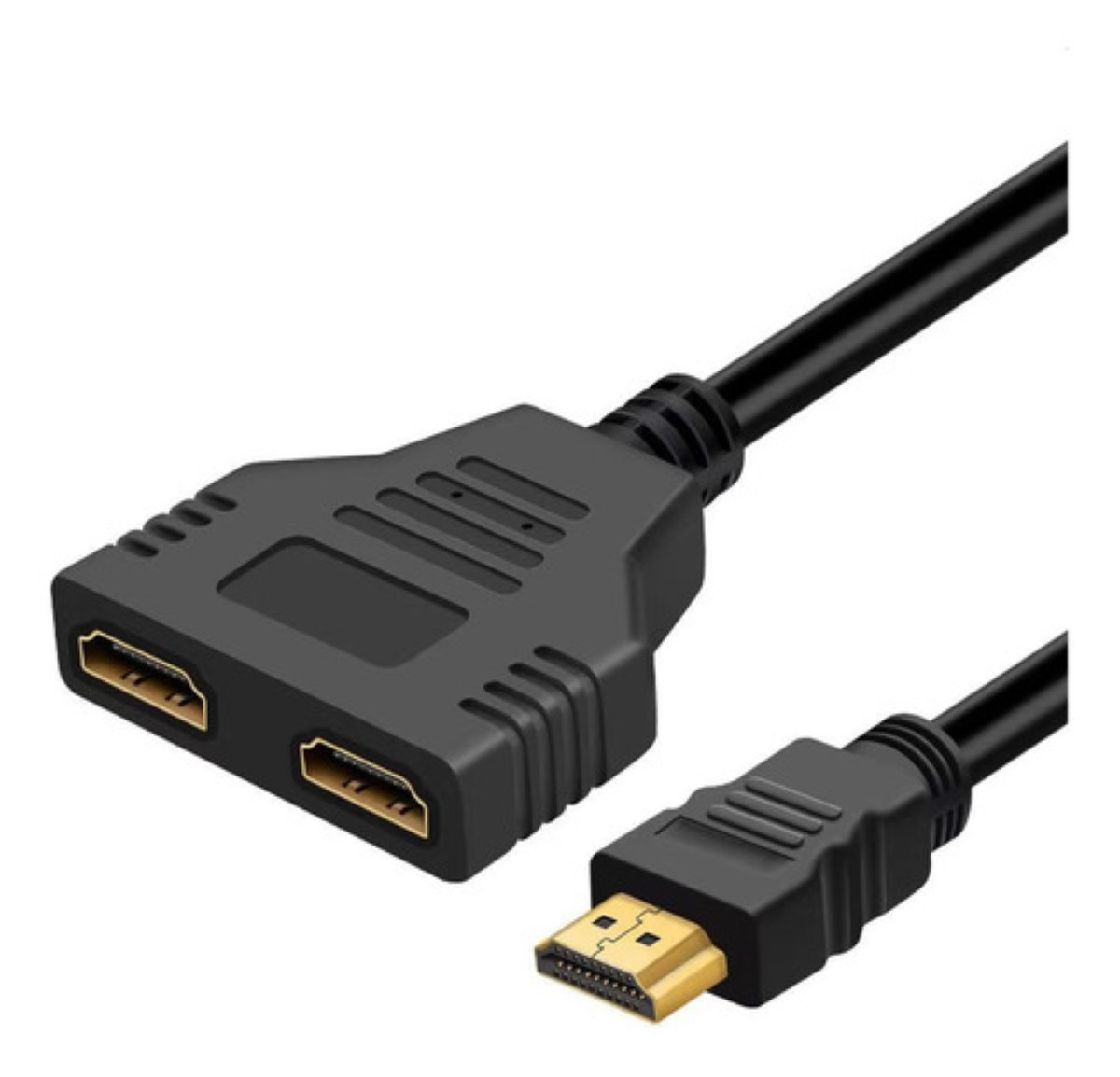 Adaptador 1080p Macho A 2 Hembra Splitter Doble Salida NEGRO