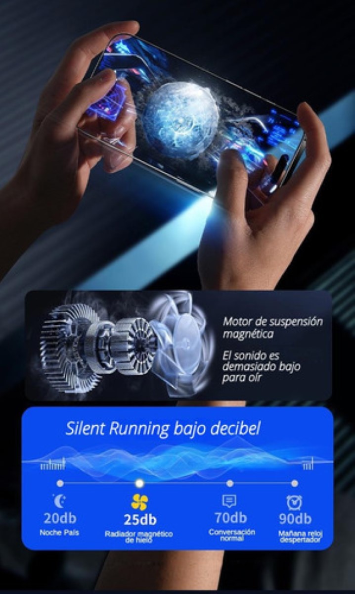 Ventilador De Refrigeración Para iPhone Y Android Enfriador NEGRO