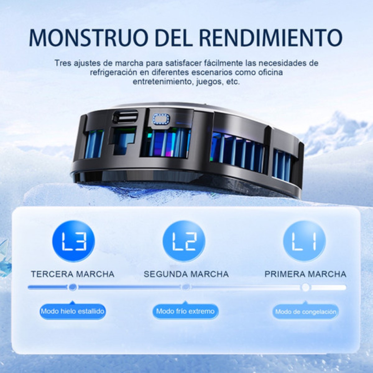 Ventilador Enfriador De Celular Ventilador Rgb Cooler NEGRO CUANDRADO