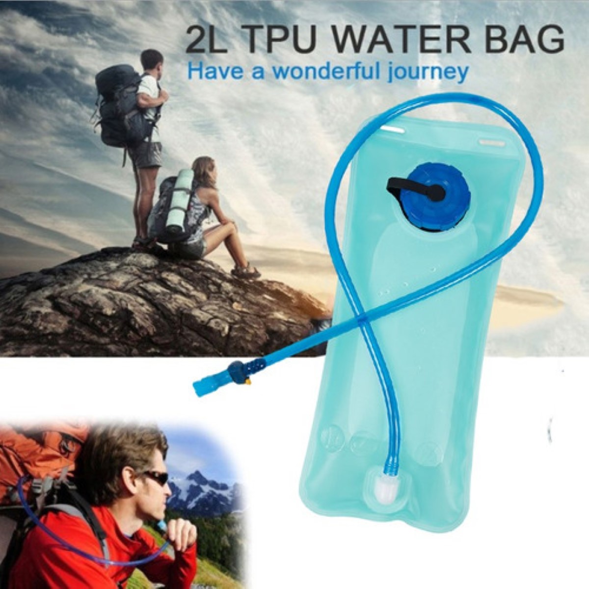 Bolsa De Agua Hidratación 2 L Para Mochila De Hidratación AZUL