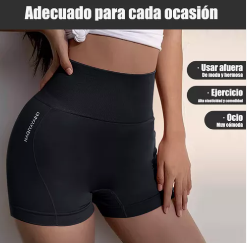 2pzs Short Ejercicio Casual Gym Moda Sexy Cintura Alta Short