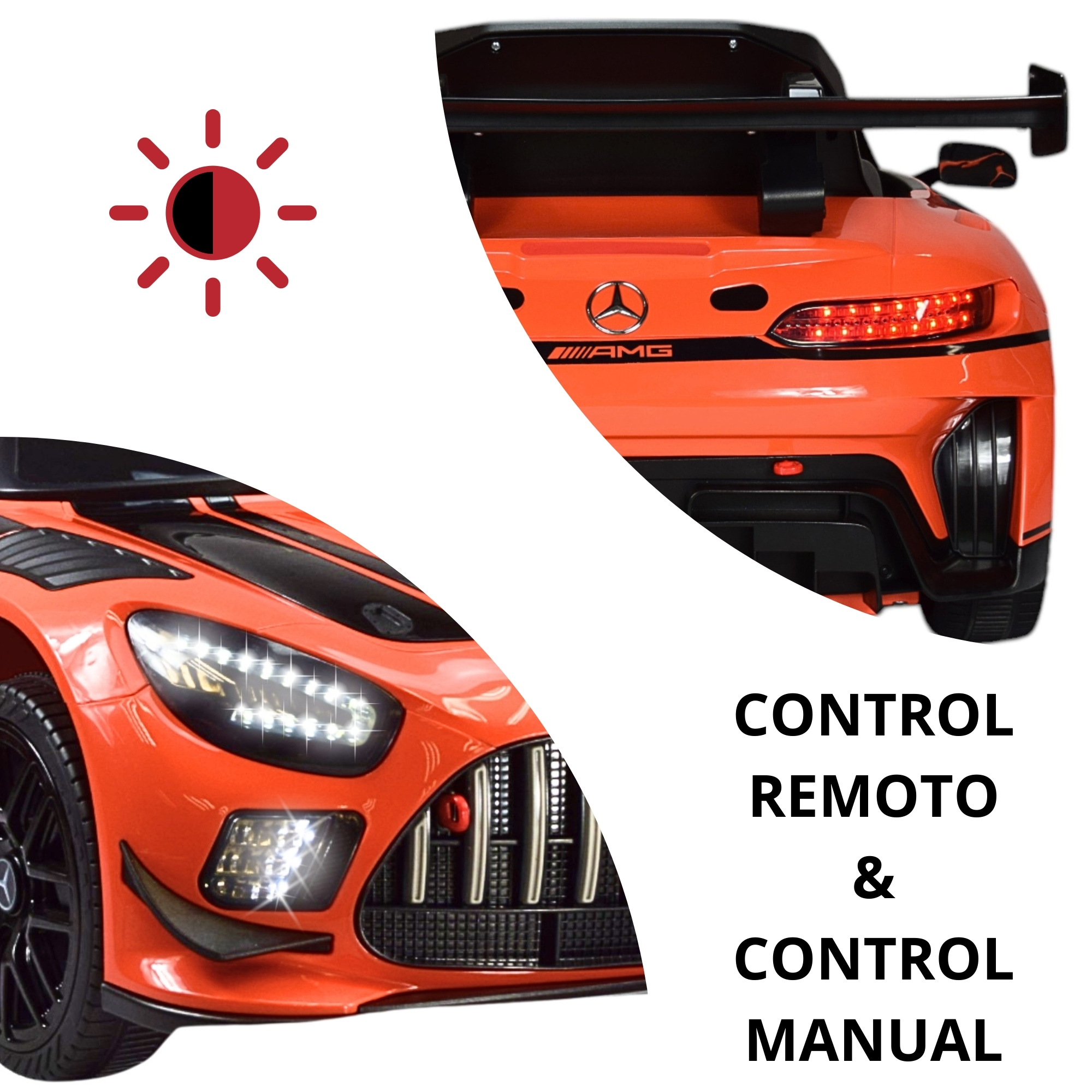 Montable Mercedes-Benz Electrico para Niños Control Remoto 12v - Naranja