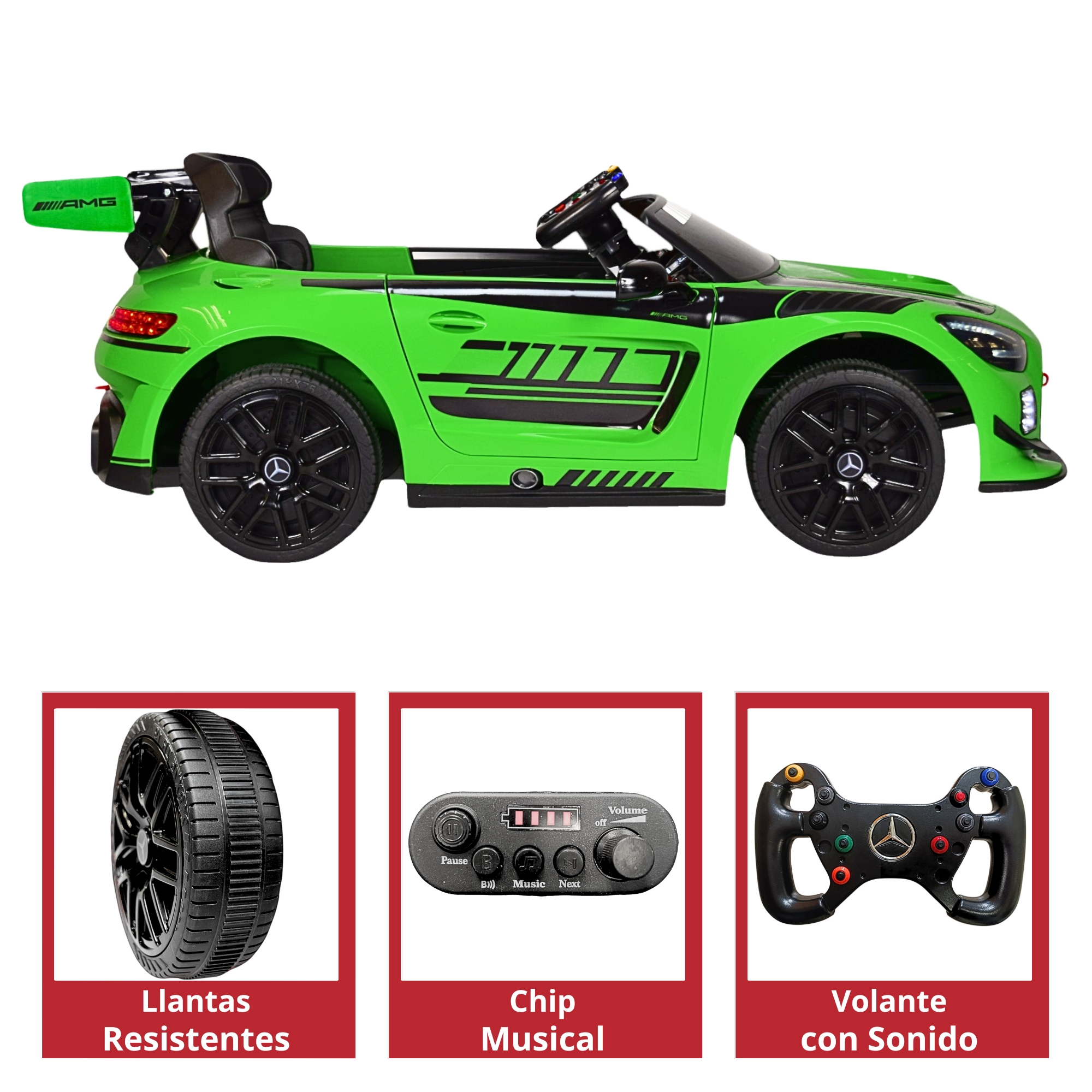 Montable Mercedes-Benz Electrico para Niños Control Remoto 12v - Verde