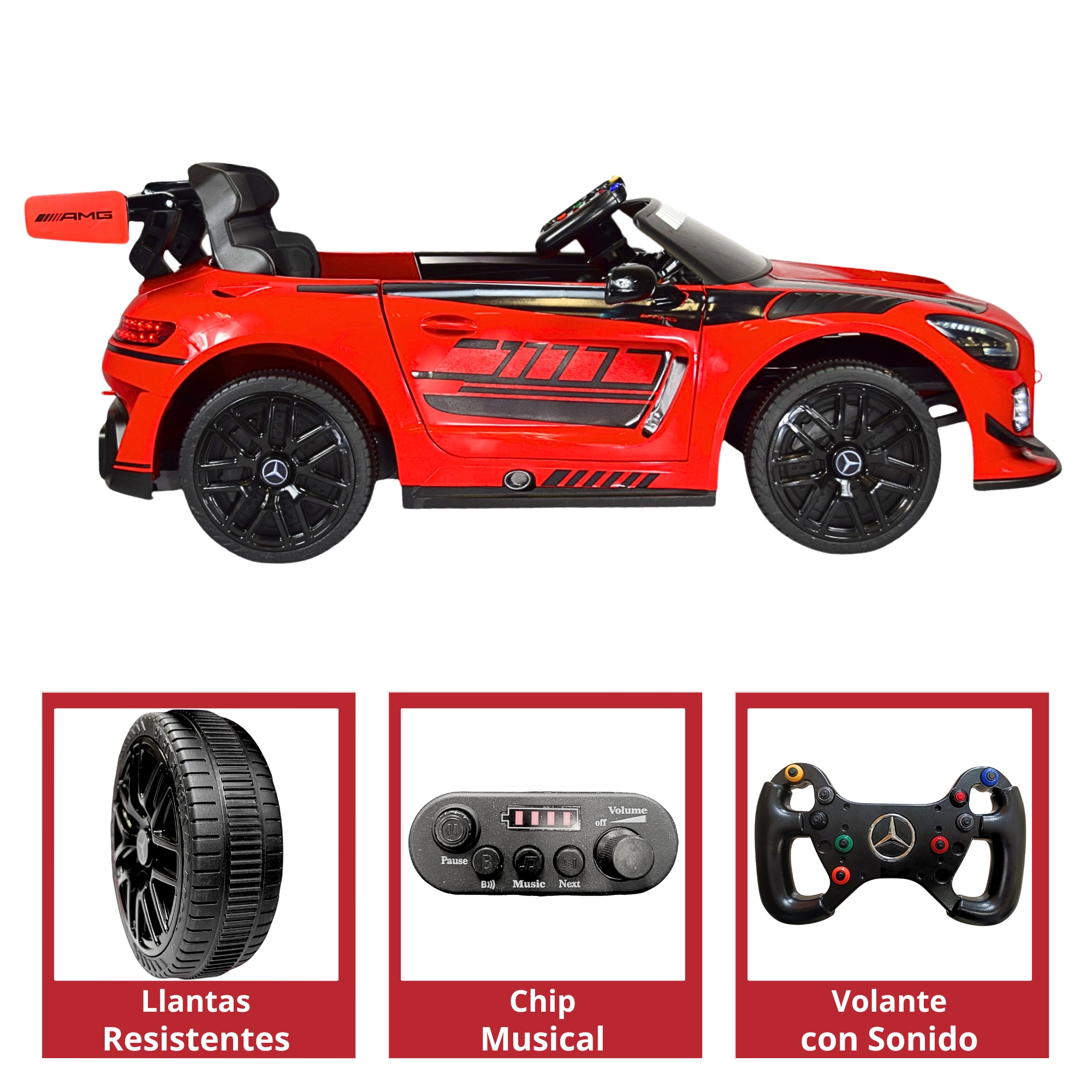 Montable Mercedes-Benz Electrico para Niños Control Remoto 12v - Rojo