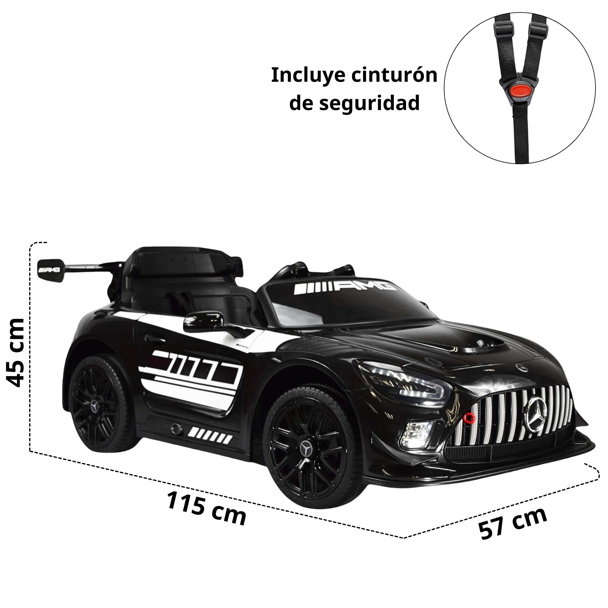 Montable Mercedes-Benz Electrico para Niños Control Remoto 12v - Negro