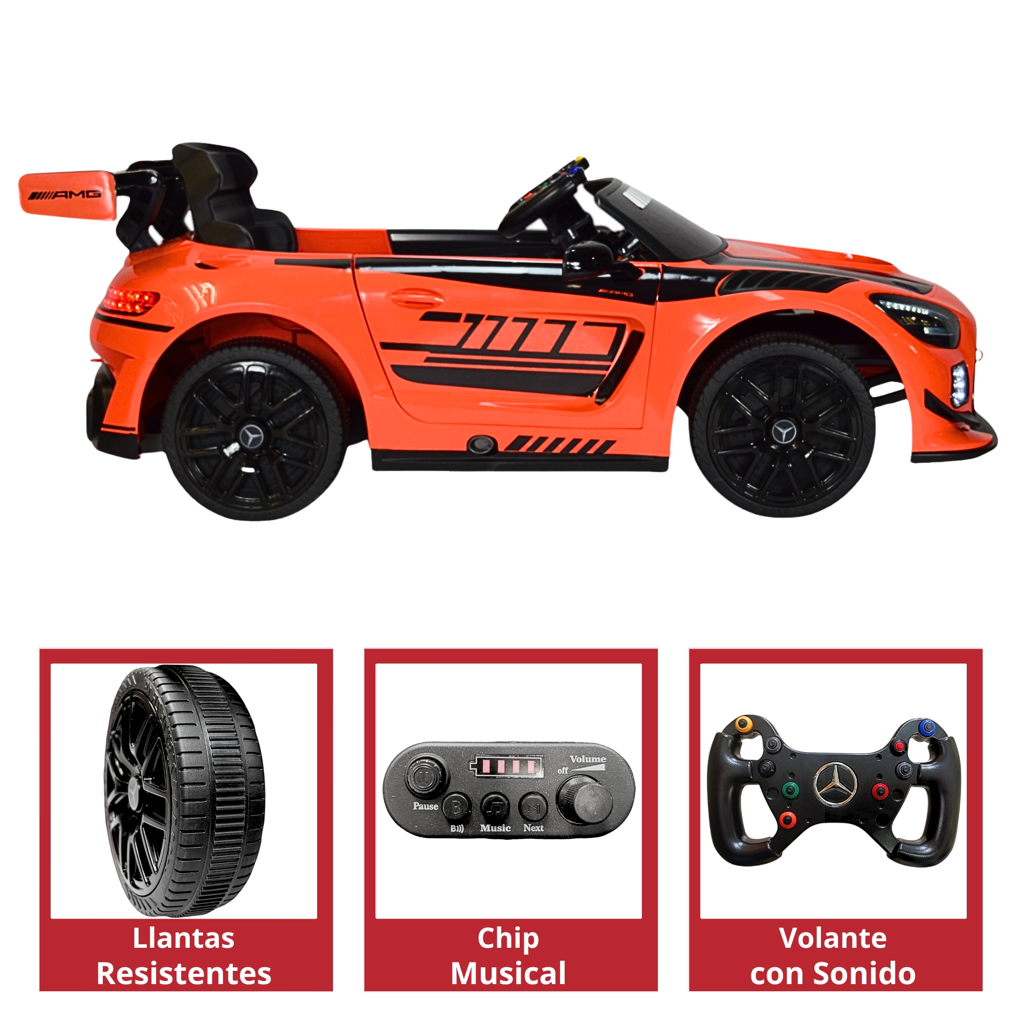 Montable Mercedes-Benz Electrico para Niños Control Remoto 12v - Naranja