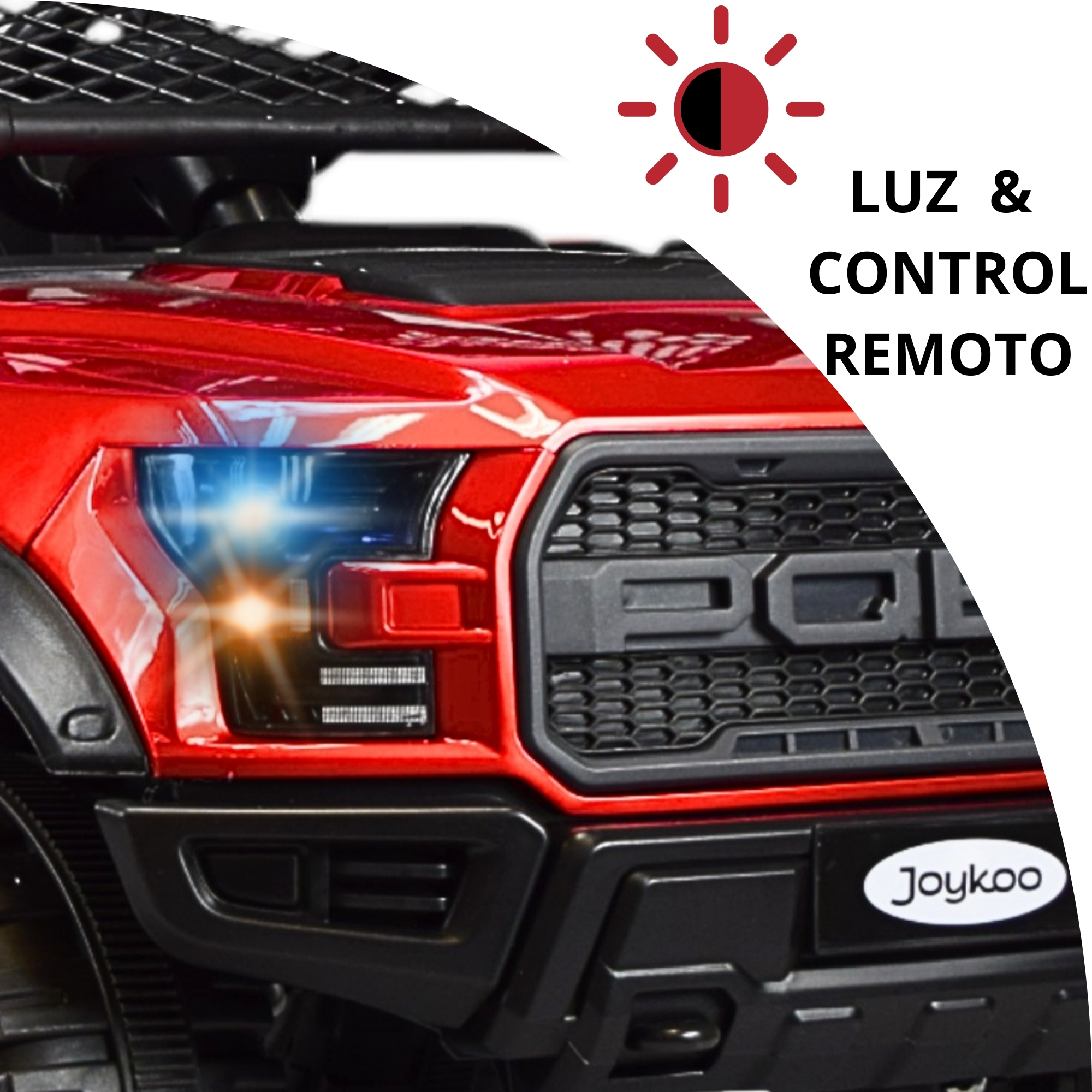 Montable Electrico Raptor para Niños Control Remoto Luz Led 12v - Rojo
