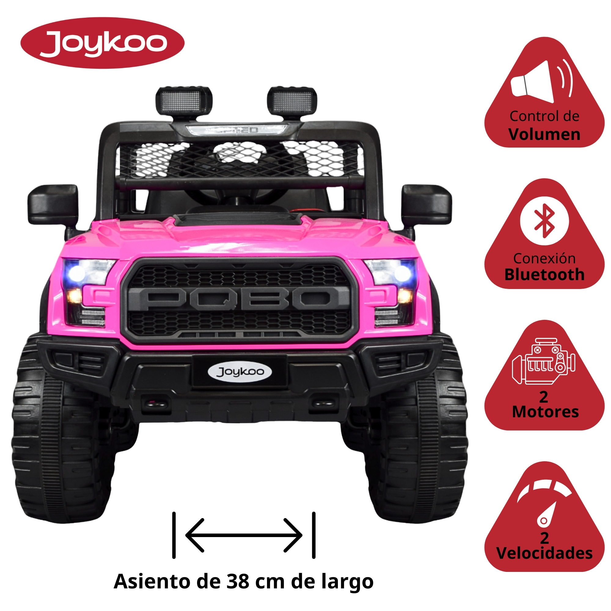Montable Electrico Raptor para Niños Control Remoto Luz Led 12v - Rosa