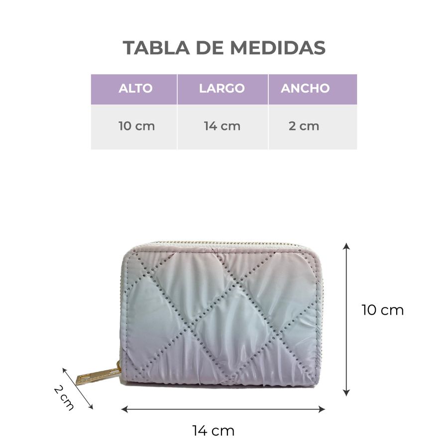 Cartera Capitonado Efecto Degradado Multicolor 