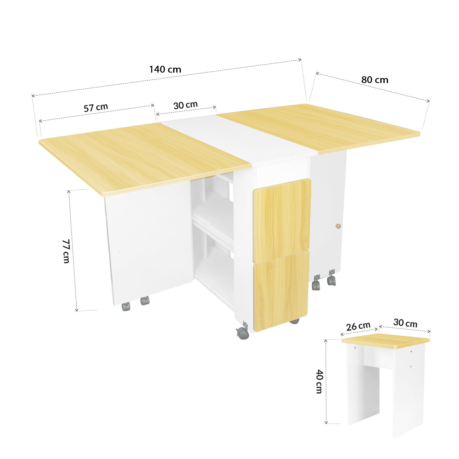 Mesa Plegable Moderno Comedor Minimalista 140cm Bossa Capela
