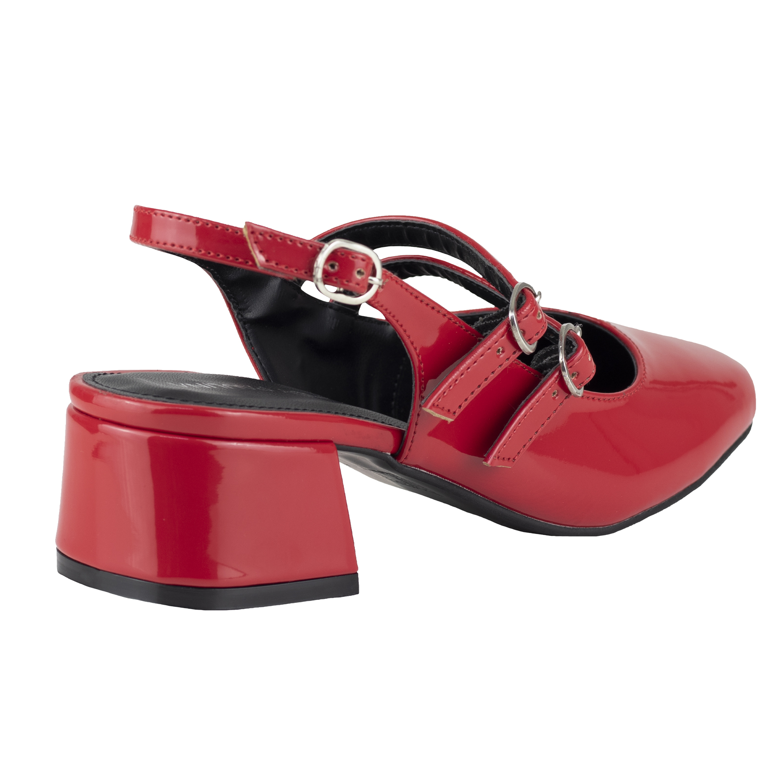 Zapato Destalonado Mujer Charol Rojo Lady Paulina 37701 Moda