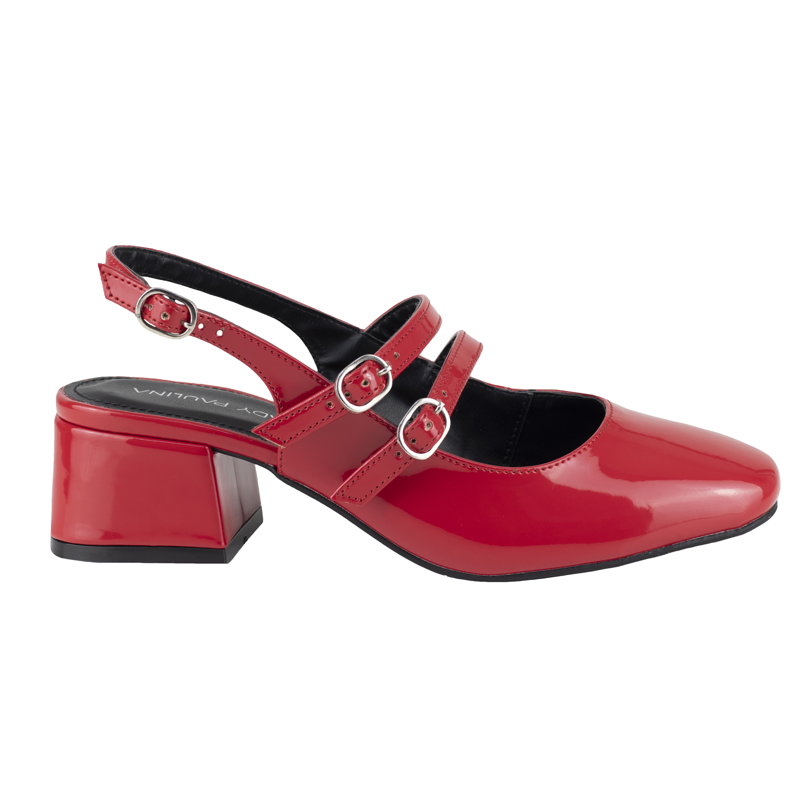 Zapato Destalonado Mujer Charol Rojo Lady Paulina 37701 Moda