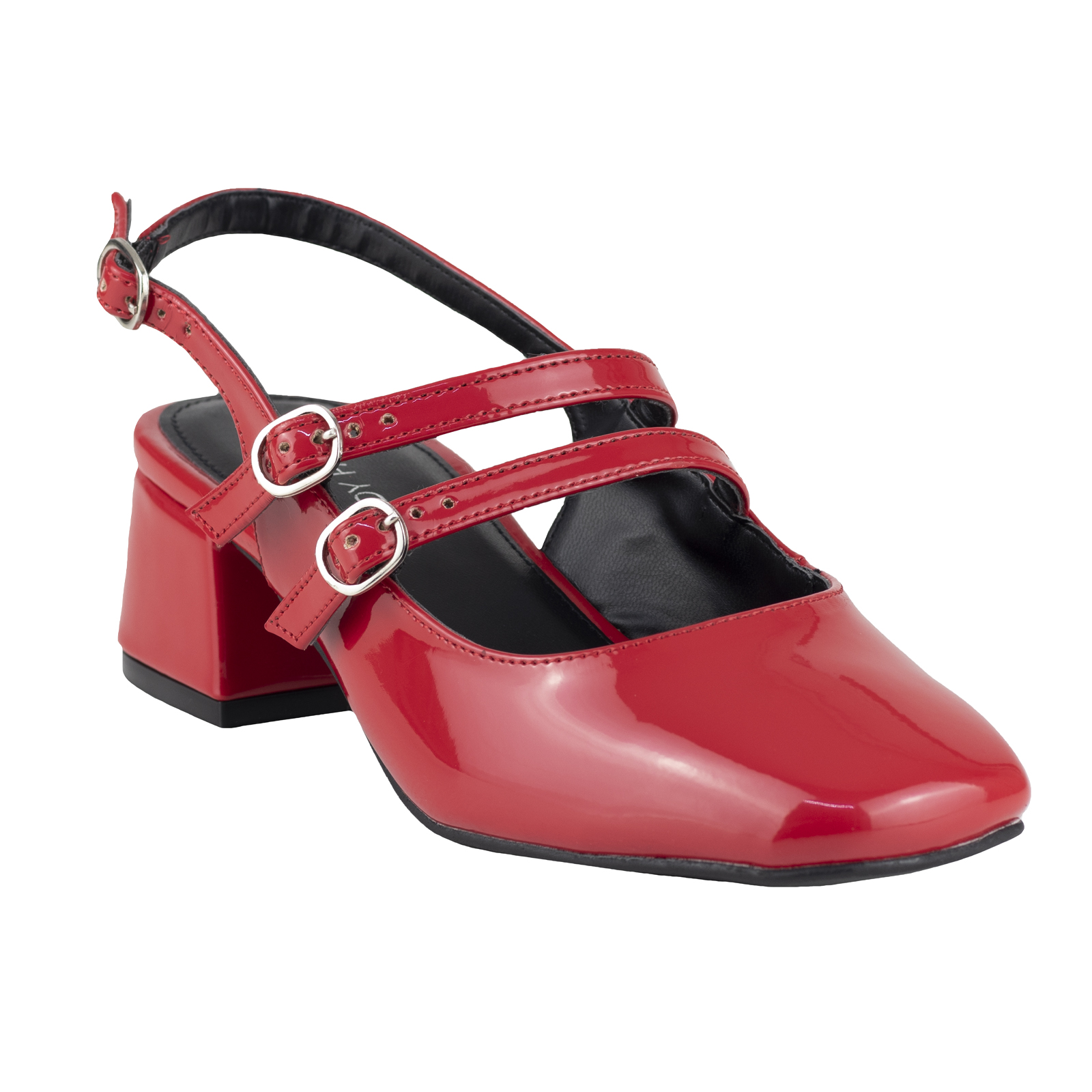 Zapato Destalonado Mujer Charol Rojo Lady Paulina 37701 Moda