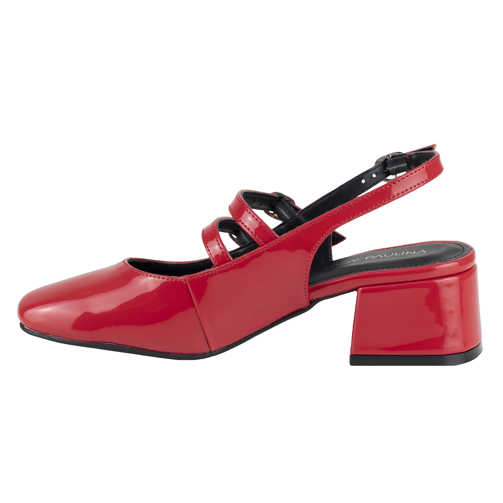 Zapato Destalonado Mujer Charol Rojo Lady Paulina 37701 Moda