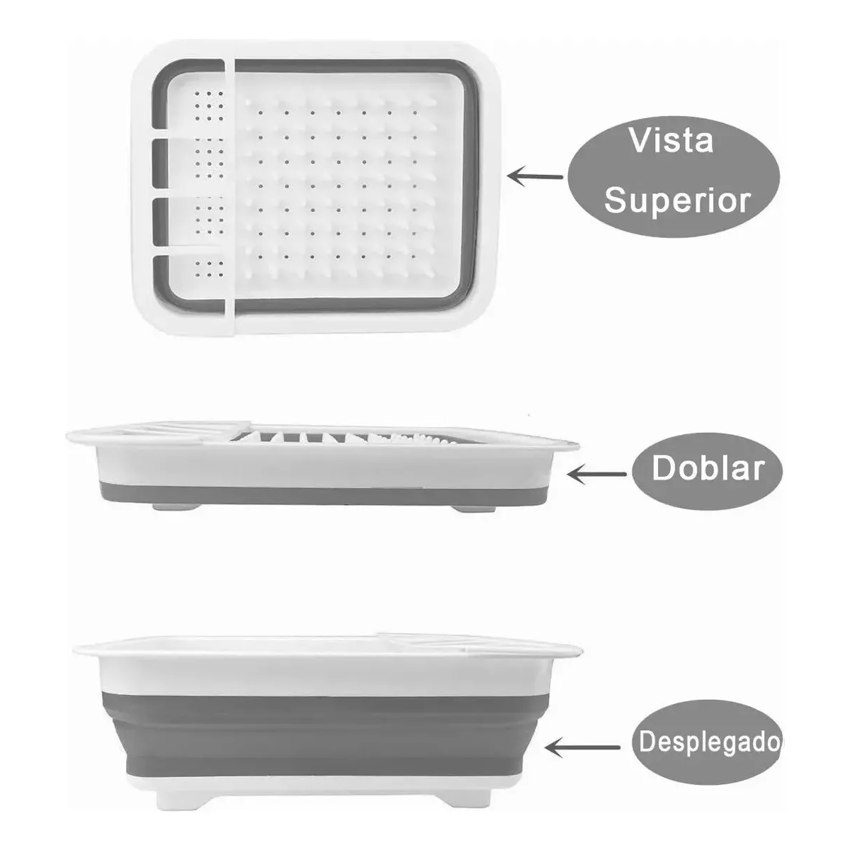 Escurridor Trastes Plegable Organizador Platos De Silicona