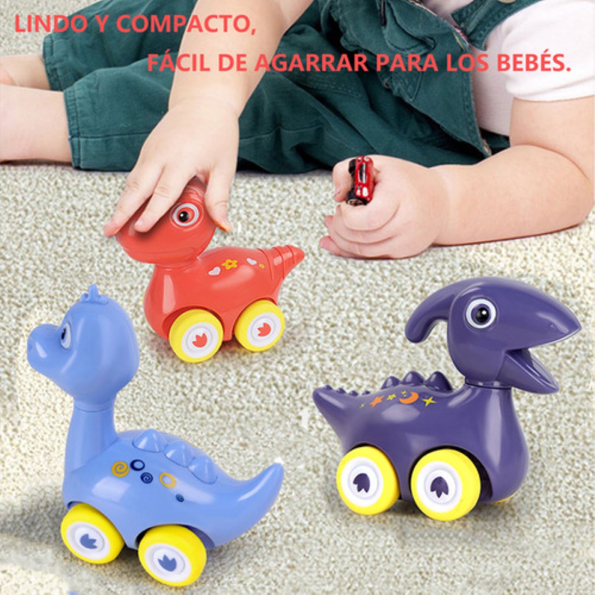Juguetes De Dinosaurios Coche Para Niños 6pcs colres