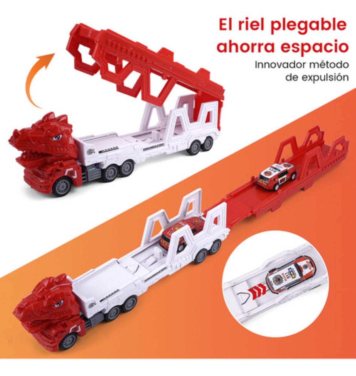 Juguete Niños Camion De Bomberos Con Pista Catapultante 6pz rojo blanco